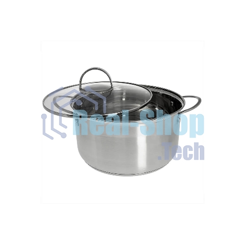 Кастрюля WEBBER BE-349/2 4,8 л, 22 см, из нержавеющей стали со стеклянной крышкой