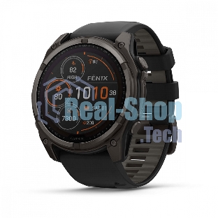 Смарт-часы Garmin Fenix 8 Solar Sapphire титановый угольно-серый DLC, черный 51мм