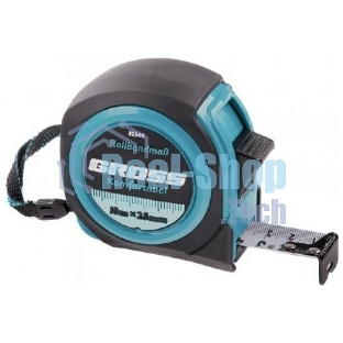 Рулетка Gross 32564 Komfortabel, 10 м х 25 мм обрезиненный корпус