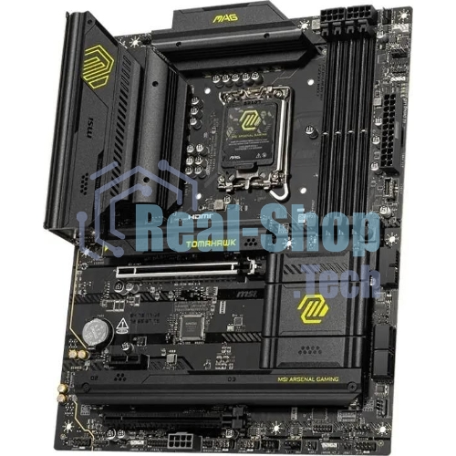 Материнская плата MSI MAG B860 TOMAHAWK WIFI, LGA 1851, Intel B860, 4xDDR5, 4xSATA, 3xM.2, 1xPCIe 4.0 x4, 1xPCIe 5.0 x16, 1xDP, 1xHDMI, 1xUSB-C, 1x 5Gb LAN, 4xUSB-A 2.0, 4xUSB-A 3.2 Gen 2, 7.1, 2x3.5 мм, TOSLINK, ATX