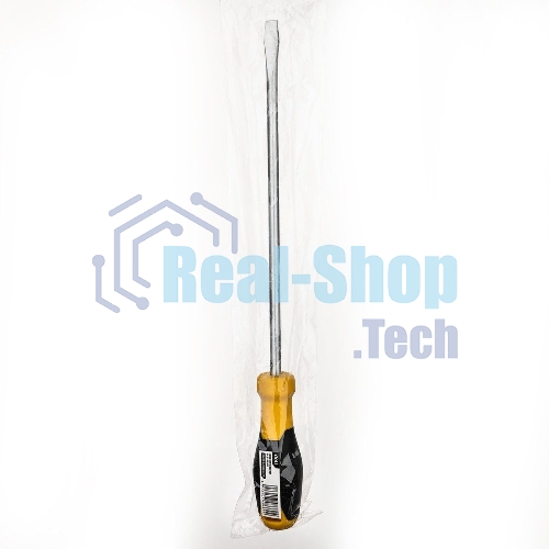 Отвертка шлицевая Deli DL6382501 8х250мм CR-V, Двухкомпонентная ручка. Хромированная