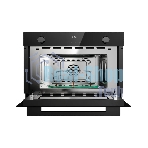 Встраиваемая микроволновая печь Kuppersberg HMW 611 BB, High-Tech, 34 л, поворотное/сенсорное управление, мощность 900 Вт, 5 уровней мощности, 10 автоматических программ, размораживание, гриль, конвекция, поворотный стол, черный