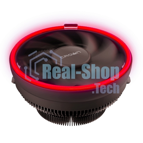 Кулер для процессора Crown CM-1150PWM RED v2 черный, 105 мм, алюминий, 1800 об/мин, 26.3 дБ, 4 pin, 115 Вт, 70 мм