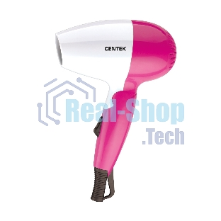 Фен Centek CT-2229 белый/розовый, 1200 Вт, компактный