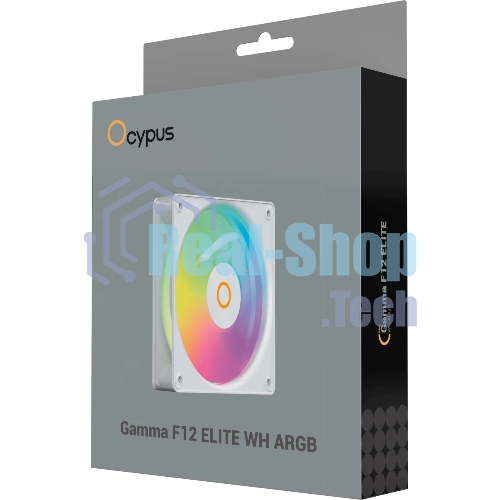 Вентилятор для корпуса Ocypus Gaммa F12 Elite WH ARGB REVERSE BLADE, 120x120x25мм, 4-PIN PWM, 600-1800 RPM, 26 DBA MAX, HYDRO BEARING