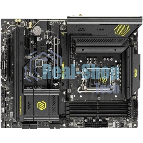 Материнская плата MSI MAG B860 TOMAHAWK WIFI, LGA 1851, Intel B860, 4xDDR5, 4xSATA, 3xM.2, 1xPCIe 4.0 x4, 1xPCIe 5.0 x16, 1xDP, 1xHDMI, 1xUSB-C, 1x 5Gb LAN, 4xUSB-A 2.0, 4xUSB-A 3.2 Gen 2, 7.1, 2x3.5 мм, TOSLINK, ATX