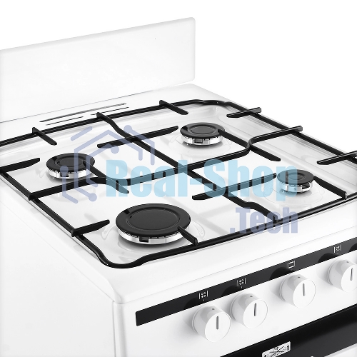 Плита газовая Hansa FCGW51001 белый, конфорок 4 шт, духовка 56 л, 50 см x 85 см x 60 см