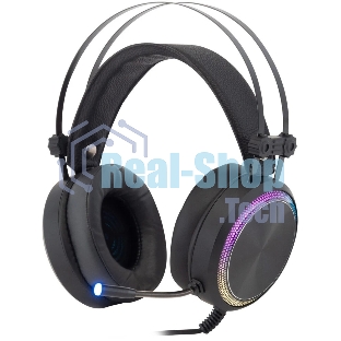 Гарнитура Oklick HS-L810G чёрный, проводная, USB, подсветка