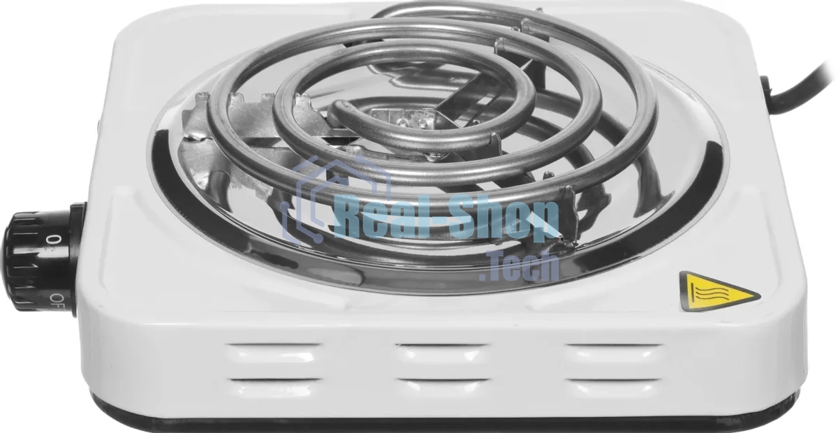 Плита настольная электрическая Centek CT-1508 белый, 1 кВт, ТЭН, конфорки - 1, эмаль, поворотные переключатели