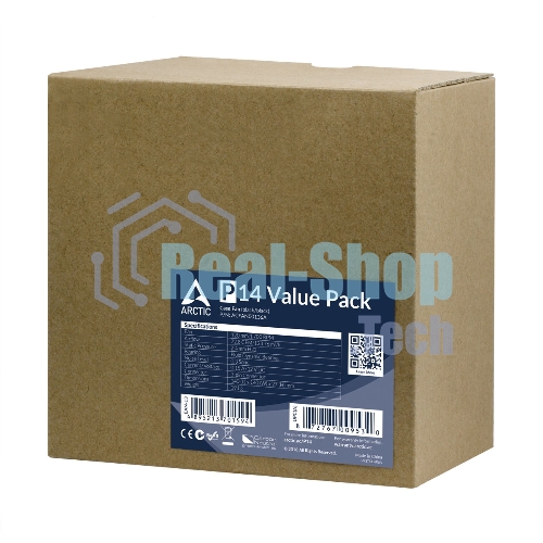Вентилятор для корпуса Arctic P14 Value Pack черный, 140 мм, 1700 об/мин, 24.5 дБ, 3 pin
