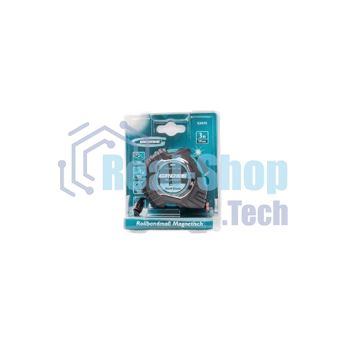 Рулетка Gross Magnetisch, 3 м х 16мм, обрезин. корпус, автоматич. фиксация, нейлон. покр., магн. зацеп