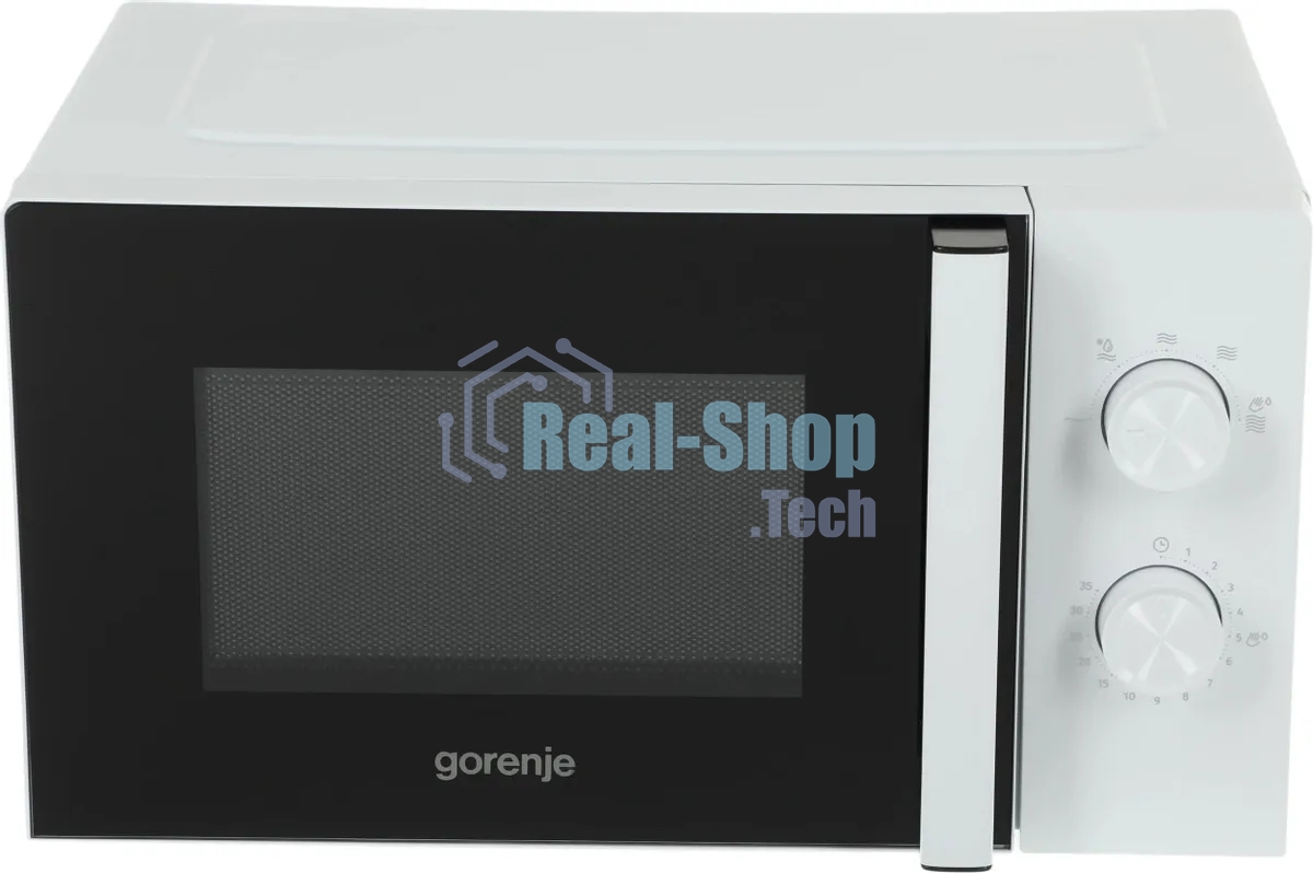 Микроволновая печь Gorenje MO20E1WH белый, 20 л, 800 Вт, переключатели - поворотный механизм
