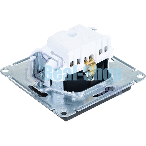 Механизм розетки 1-м СП AtlasDesign с заземл. 16А карбон SchE ATN001043