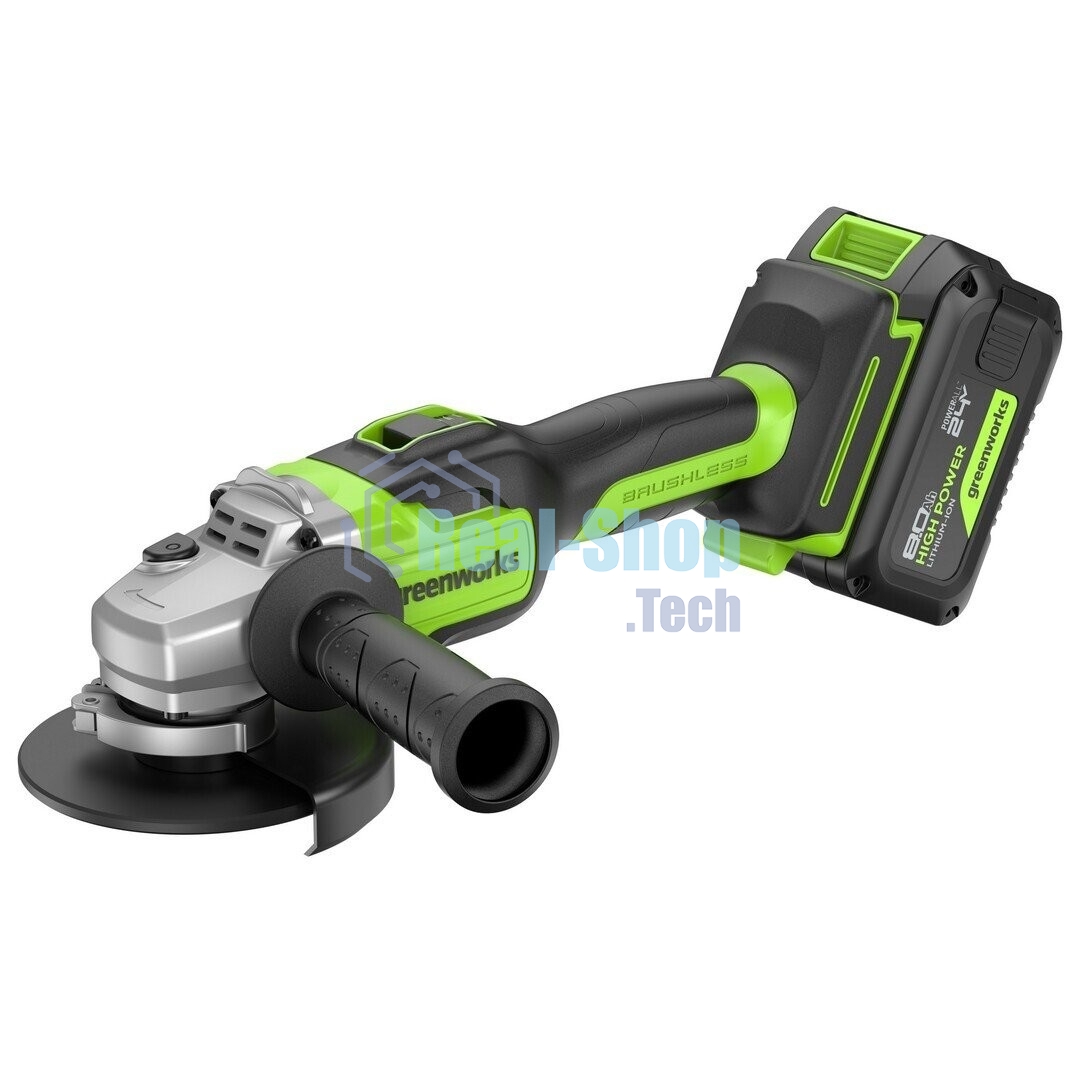 Углошлифовальная машина Greenworks GD24AG 758Вт 10500об/мин рез.шпин.:M14 d=125мм (3200207CUH)