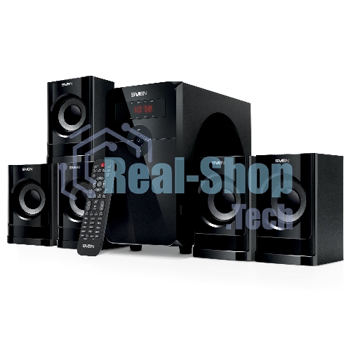 Компьютерная акустика SVEN АС HT-201, черный (80 Вт, Bluetooth, пульт, дисплей, FM, USB, SD)