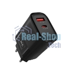 Сетевое зарядное устройство MORE CHOICE NC81a СЗУ 1USB+1Type-C 3.0A PD 20W+ QC3.0, черный