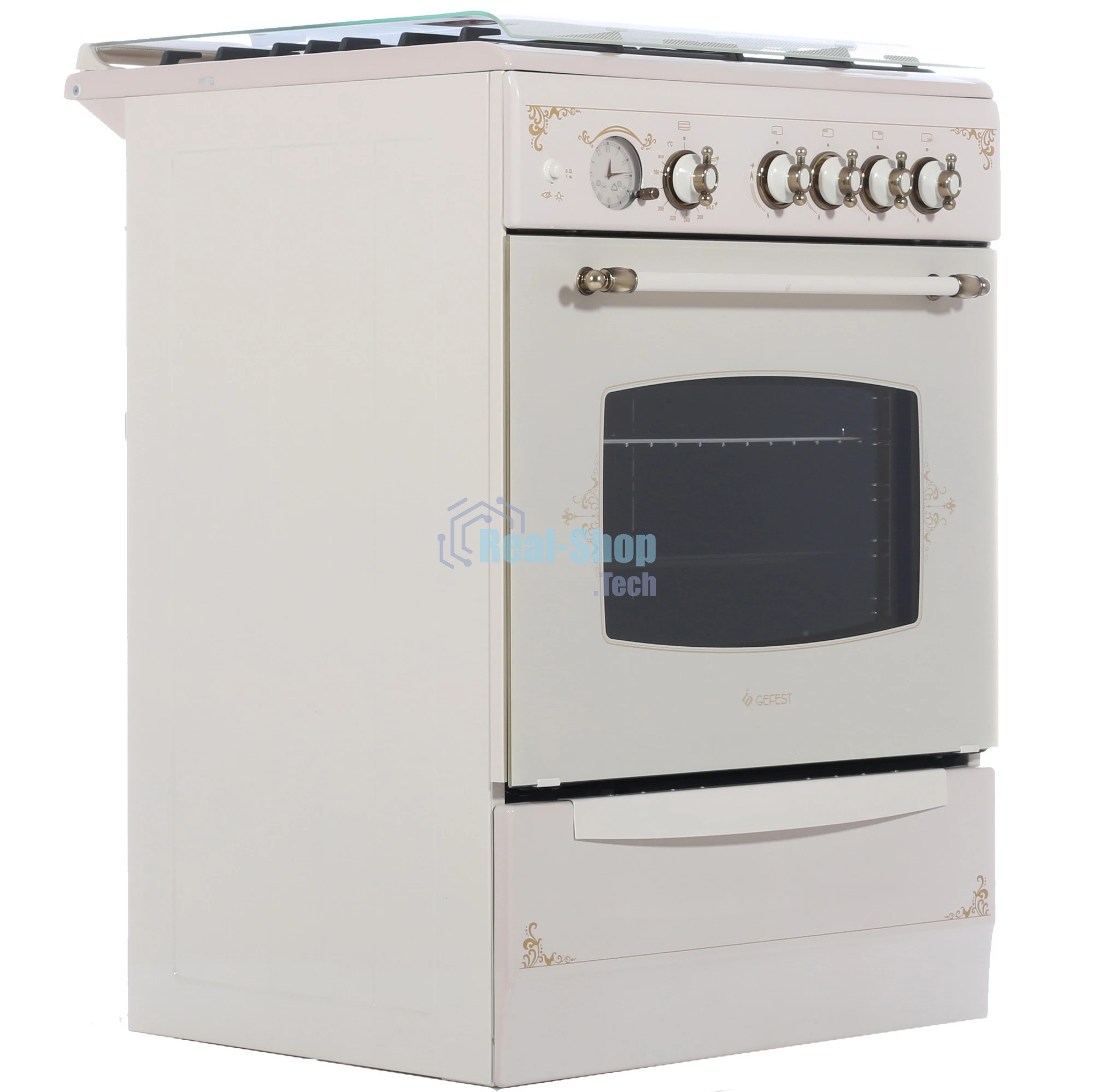Плита газовая Gefest ПГ 6100-03 0279 бежевый, конфорок 4 шт, духовка 52 л, 60 см x 85 см x 60 см