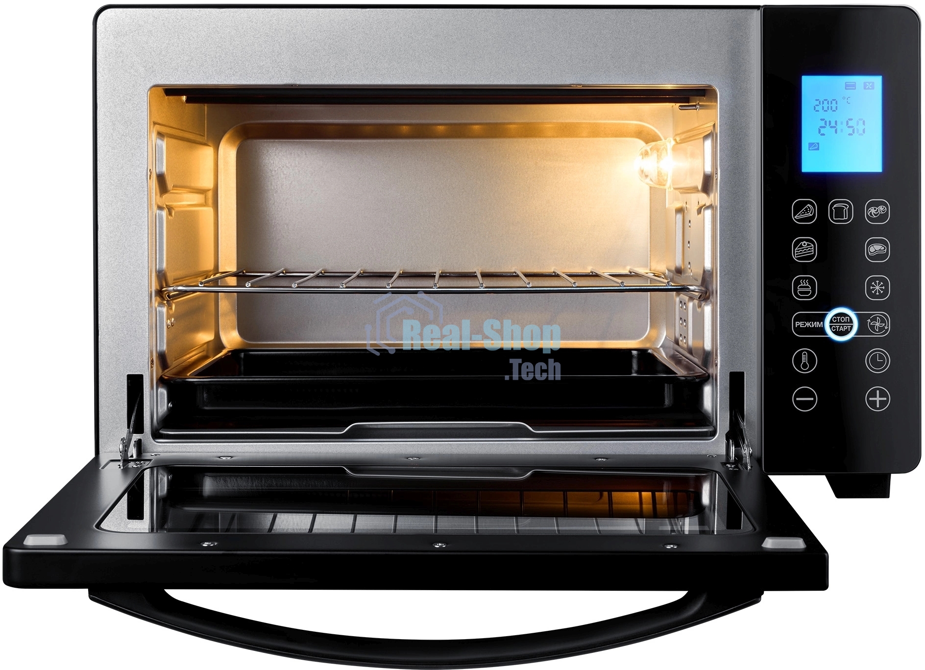 Мини-печь Hyundai MIO-HY096 28 л, 1600 Вт, черный