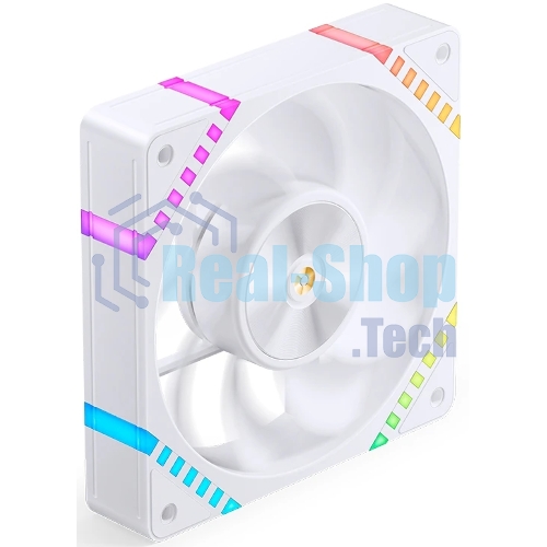 Вентилятор для корпуса JONSBO HF2-120WR Reverse (120x120x25мм, 4-pin PWM, ARGb, 63.3CFM, 29.5dBA, 2200RPM, белый)
