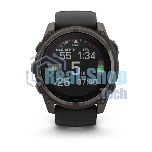 Смарт-часы Garmin Fenix 8 Solar Sapphire титановый угольно-серый DLC, черный 51мм