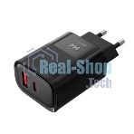 Сетевое зарядное устройство MORE CHOICE NC81a СЗУ 1USB+1Type-C 3.0A PD 20W+ QC3.0, черный