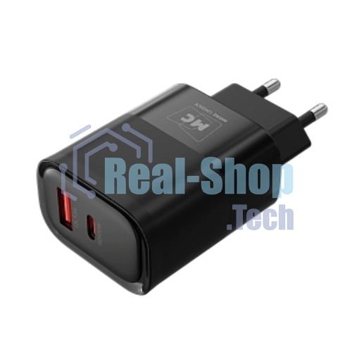 Сетевое зарядное устройство MORE CHOICE NC81a СЗУ 1USB+1Type-C 3.0A PD 20W+ QC3.0, черный