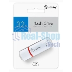 Флешка USB SmartBuy Crown white (SB32GbCRW-W), 32Gb, USB 2.0, R/W 15/5, белый/красный