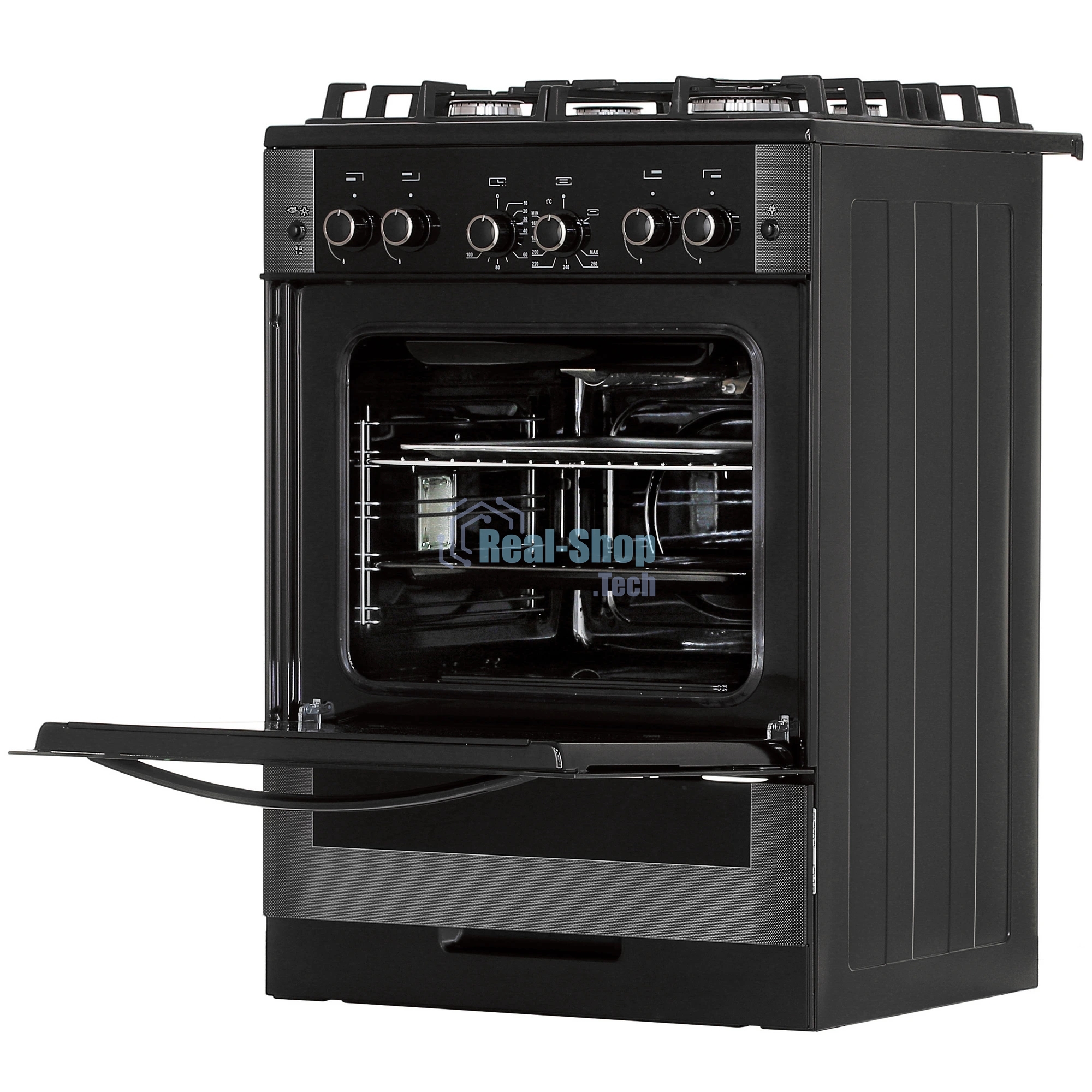 Плита газовая Gefest ПГ 6500-02 0044 черный, конфорок 4 шт, духовка 52 л, 60 см x 85 см x 60 см
