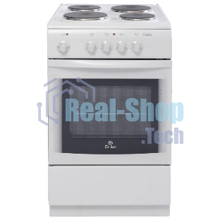 Плита электрическая De Luxe 506004.04 Э белый, конфорок 4 шт, духовка 54 л, 50 см x 85 см x 60 см