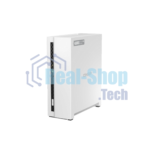 Сетевое хранилище SMB QNAP TS-133 NAS 1 HDD tray. ARM 4-core Cortex-A55 1.8GHz, ram 2 Gb (max), 1x1GbE, 1xUSB 2.0 port,1xUSB 3.2 Gen 1