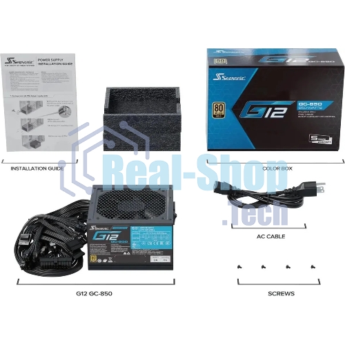 Блок питания Seasonic ATX 850W G12 GC-850 80+ gold (20+4pin) APFC 120мм fan 6xSATA RTL