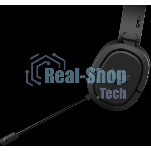 Гарнитура ASUS TUF Gaming H1 Wireless чёрный, беспроводная + проводная, USB/USB-C, до 15 ч, виртуальный 7.1, шумоподавление микрофона