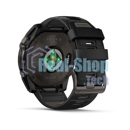 Смарт-часы Garmin Fenix 8 Solar Sapphire титановый угольно-серый DLC, черный 51мм