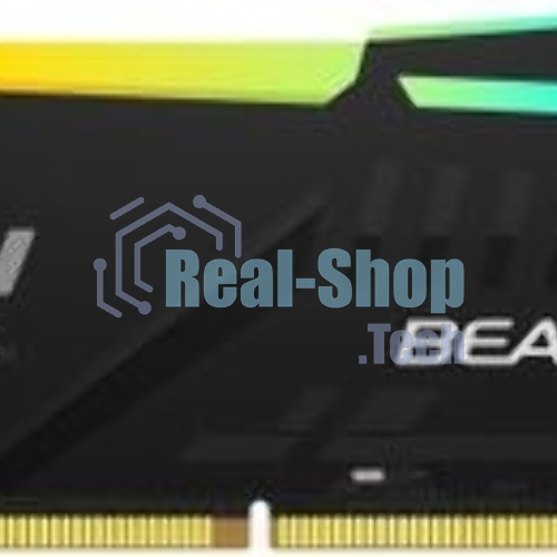 Оперативная память Kingston Fury Beast RGB, DDR5, 32GB (1x32GB), 5600 MHz, CL40, с радиатором, RGB, чёрный
