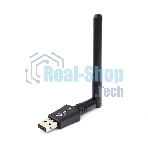 Сетевой адаптер Wi-Fi+Bluetooth Gembird WNP-UA-019, двухдиапазонный с антенной, 600Мбит, USB, 802.11b/a/g/n/a