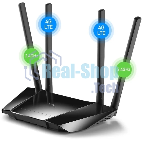 Роутер беспроводной Cudy LT400 N300 10/100BASE-TX/4G cat.4 черный