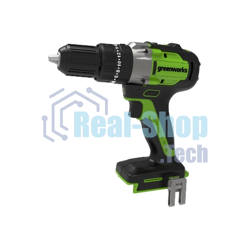 Дрель-шуруповерт GREENWORKS GD24DD60, 24 В, 0 Ач, 60 Нм, бесщеточный, ударный
