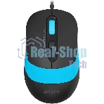 Мышь проводная A4Tech Fstyler FM10S черный/голубой, 1600 dpi, USB, кнопки - 4