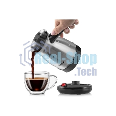 Кофеварка-турка электрическая Endever Costa-1009 черный/стальной, мощность 800 Вт, объем 0,5 л, корпус нержавеющая сталь, 36 шт/уп.