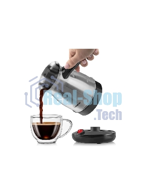Кофеварка-турка электрическая Endever Costa-1009 черный/стальной, мощность 800 Вт, объем 0,5 л, корпус нержавеющая сталь, 36 шт/уп.