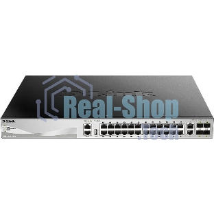 Коммутатор D-Link DGS-3130-30PS/B2A Управляемый L3 стекируемый коммутатор с 24 портами 10/100/1000Base-T, 2 портами 10Gbase-T и 4 портами 10Gbase-X SFP+ (24 порта PoE 802.3af/at, PoE-бюджет 370 Вт; 740 Вт с DPS-700)