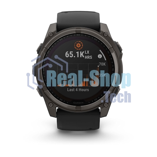 Смарт-часы Garmin Fenix 8 Solar Sapphire титановый угольно-серый DLC, черный 51мм