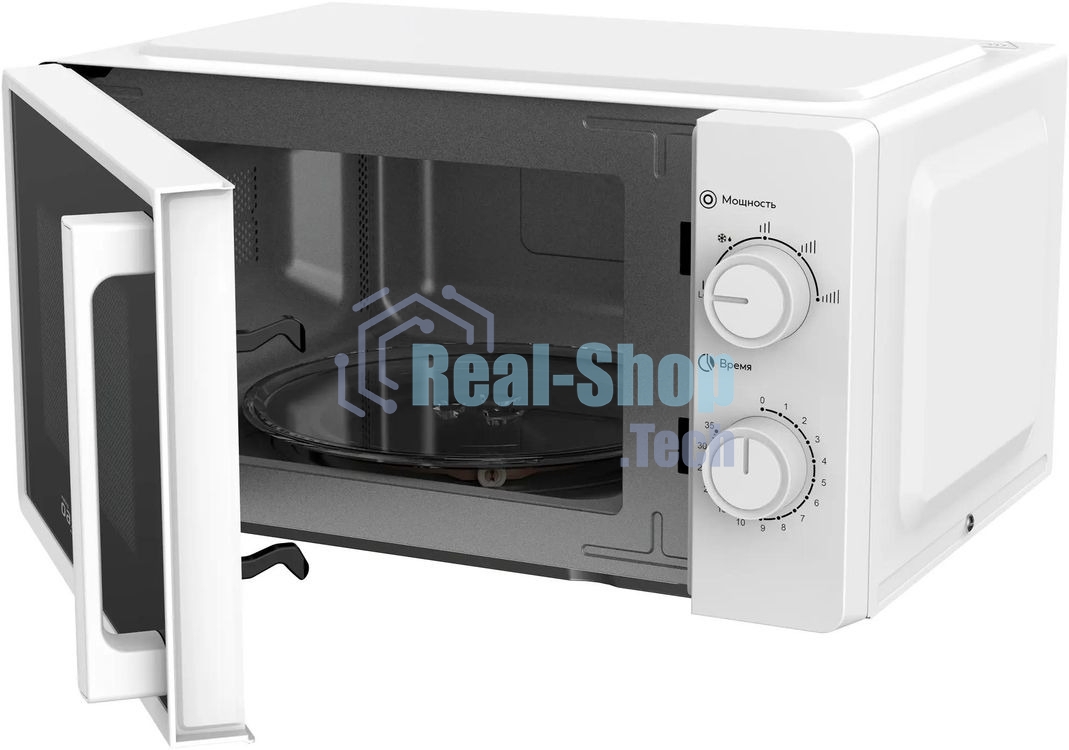 Микроволновая печь OASIS MW-70RW белый, 20 л, 700 Вт, переключатели — поворотный механизм