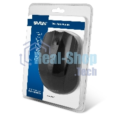 Мышь беспроводная SVEN RX-400W черный, 1400 dpi, радиоканал, USB, кнопки - 4