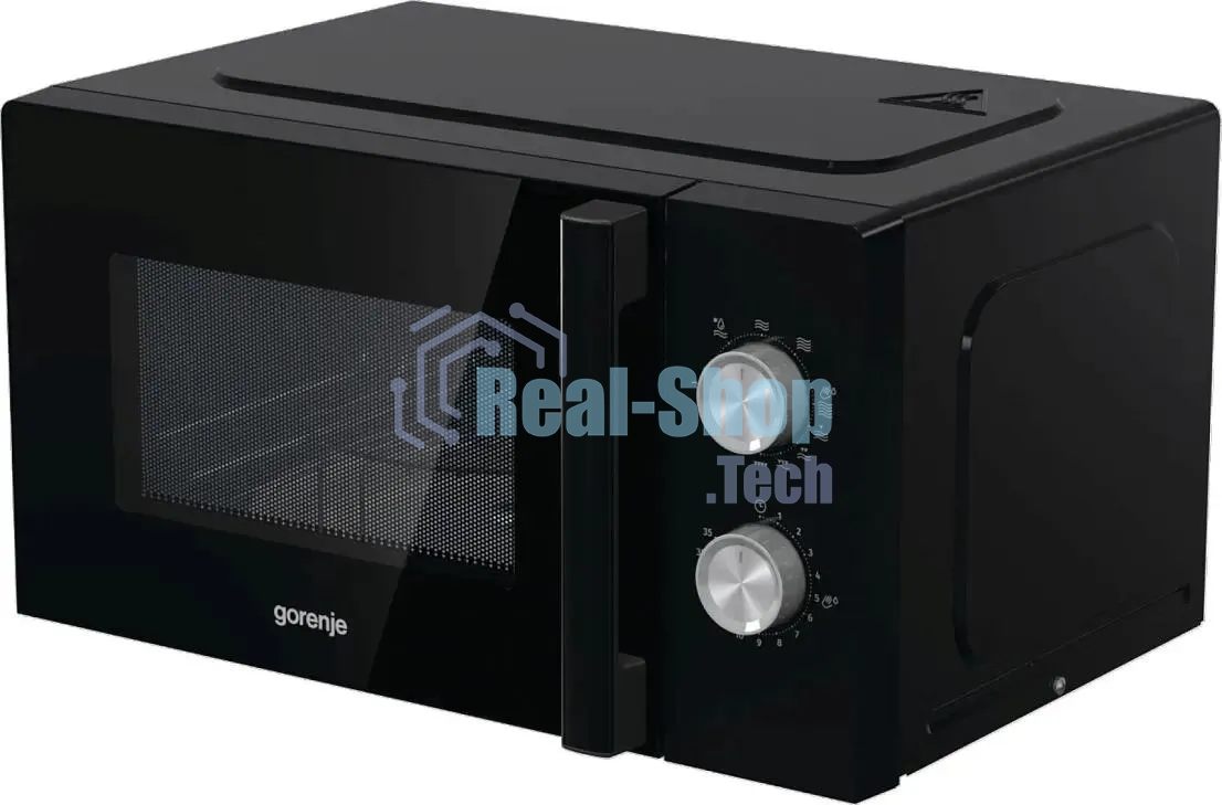 Микроволновая печь Gorenje MO20E2BH черный, 20 л, 800 Вт, переключатели - поворотный механизм