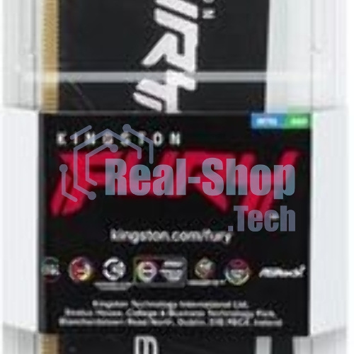Оперативная память Kingston Fury Beast RGB, DDR5, 32GB (1x32GB), 5600 MHz, CL40, с радиатором, RGB, чёрный