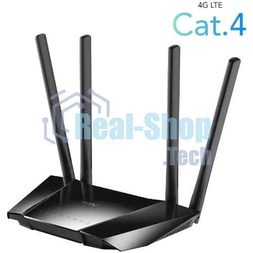 Роутер беспроводной Cudy LT400 N300 10/100BASE-TX/4G cat.4 черный