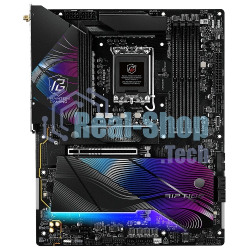 Материнская плата ASRock Z890 Riptide WiFi, LGA 1851, Intel Z890, 4xDDR5, 4xSATA, 5xM.2, 1xPCIe 5.0 x16, 1xPCIe 4.0 x16, 1xPCIe x1, 2xUSB-C Thunderbolt 4, 4xUSB-A 3.2 Gen 1, 1xUSB-A 3.2 Gen 2, 1xHDMI, 1x2.5Gb LAN, 4x3.5 мм, 7.1, ATX
