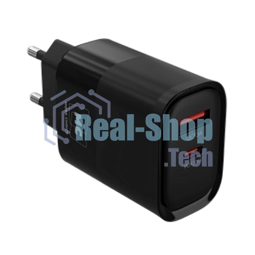 Сетевое зарядное устройство MORE CHOICE NC81a СЗУ 1USB+1Type-C 3.0A PD 20W+ QC3.0, черный