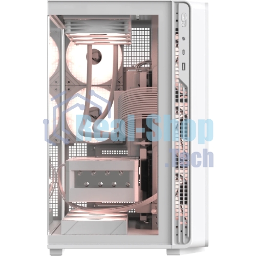 Компьютерный корпус Formula V Line Crystal Z7 PA White, ATX, TYPE-C*1, USB3.0*1, Front+Side Glass, SIDE 3x PERFORMANCE ARGB, REAR 2x PERFORMANCE ARGB